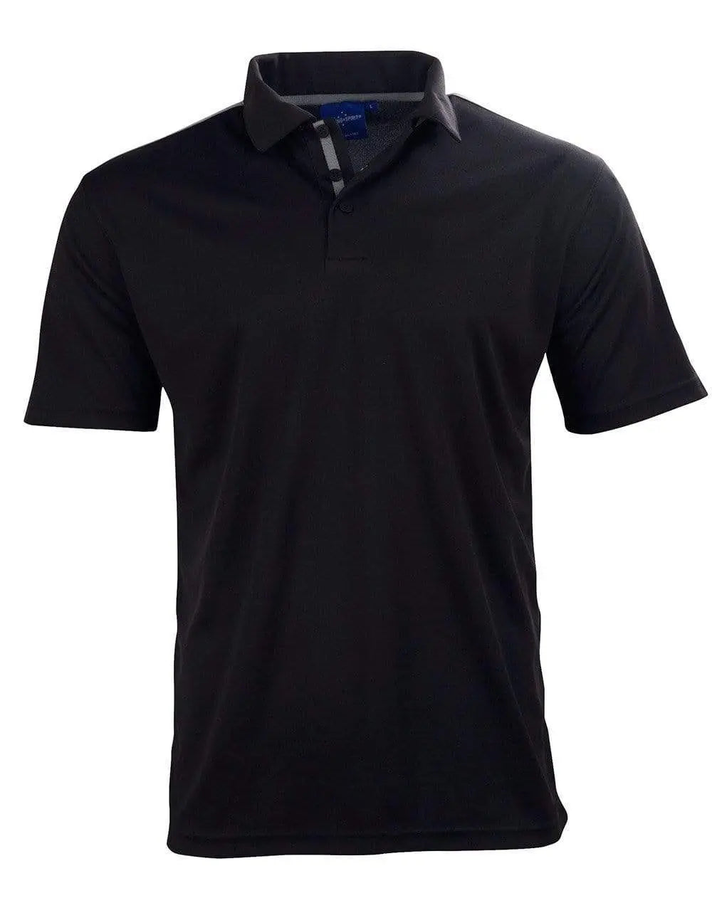 Winning Spirit PS83 STATEN POLO SHIRT Men's Casual Wear Winning Spirit Black/Ash XS